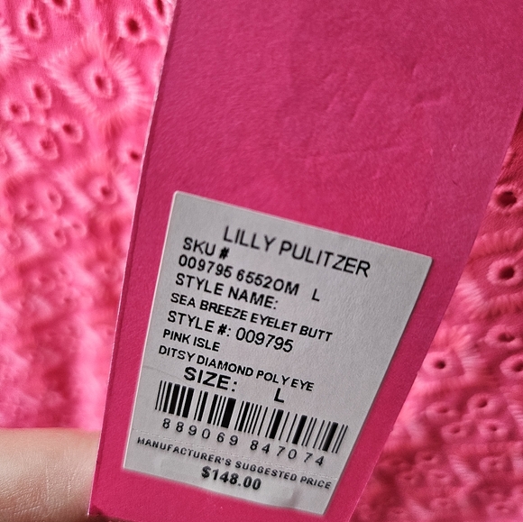 Lilly pulitzer button up short size large nwt - Picture 3 of 3